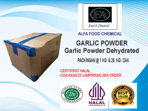 GARLIC POWDER/ BAWANG PUTIH BUBUK/GARLIC POWDER PACKINGAN 1 KG DAN 25 KG BERSERTIFIKAT HALAL MUI