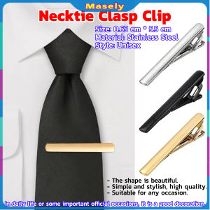 Masely Stainless Steel Chic Necktie Tie Bar Clasp Clip Formal Occasion Tie Accessories Silver Gold Black
