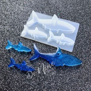 แม่พิมพ์ซิลิโคน พวงกุญแจ เครื่องประดับ รูปฉลาม