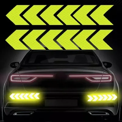 [HCM]Bộ 12 miếng decal phản quang trang trí xe máy ô tô (vàng)