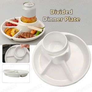 Breakfast Plate Divided Portable For Adults Kids Dinner Plate Barbecue Picnic Tray Control Plate