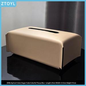 ZTOYL  Leather Tissue Box Cover Modern Napkin Holder for Home Office Car Durable Paper Storage for Living Room Decoration