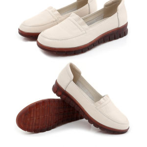 New Autumn Style WomenS Loafers With Cowhide Sole Versatile Soft-Soled Slip-On Casual Shoes For Mothers