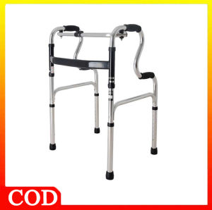 【Local Delivery】Black Adult Walker Multi-functional foldable stainless steel Walking Aid aids Crutches Canes Toilet Armrest Foldable&Free-Assembly Toilet Safety Suckers Frame Strong Stability Bend Toilet Armrests With Elderly Toilet Chair