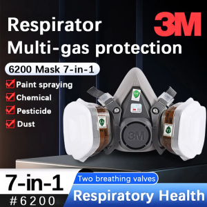 COD Essential PPE Masker Gas Respirator Full Face Anti Virus Debu Gas Racun Half Mask 6200 - MA009