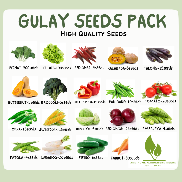 GULAY SEEDS REPACKED SULIT PACK - Pechay, Mustasa, Kamatis, Talong etc ...