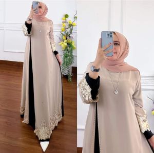 COD-NEW COLLECTION ARIFFA DREES FASHION MUSLIMAH TERLARIS-GAMIS FULL CERUTY COMBINASI PAYET SWAROVSKI