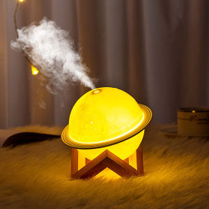 3D Moon Lamp Light Night Light Humidifier USB Night Light Rechargeable Air Humidifier Bedroom Desktop Planet Light Air Purifier Night Cool Mist Purifier for Office
