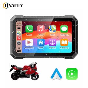 หน้าจอสัมผัสกันน้ำขนาด7นิ้วรถมอเตอร์ไซค์กลางแจ้งแบบพกพา IPX7รองรับรถยนต์และแอนดรอยด์ออโต้ระบบแอนดรอยด์ออโต้ระบบนำทาง GPS มีเซ็นเซอร์วัดแสงแบบพกพาหน้าจอกันน้ำหน้าจอติดมอเตอร์ไซค์ IPX7รถยนต์