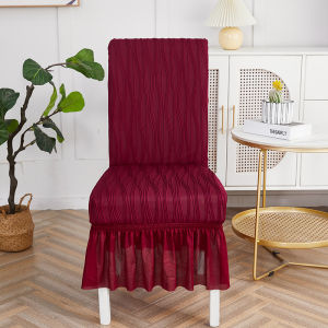 Dining Room Chair Cover With Skirt Washable Furniture Stretchable Universal Seat Cover