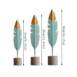Pajangan Hiasan Dinding Nordic Iron Feather Shape Ornaments Decor SET (3pcs)