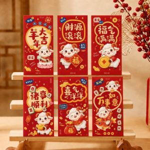 2027 CNY Year of Goat Cute Cartoon Red Packet Chinese New Year Angpao Red Envelope Money Packet Spring Festival Gift