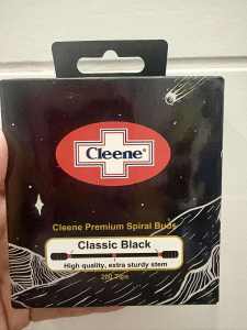 Cleene Premium Black Spiral Cotton Buds 200 Tips - (NEW PACKAGING)