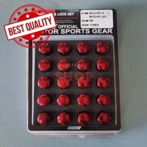 🚩12.12(ถูกที่สุด) น็อตล้อ​ น็อตดุมล้อ รถยนต์​ ซิ่ง​ เกลียว1.5​ เบอร์17 น็อตทรง​ Rays พร้อมส่ง