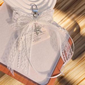 YAFEN Y2K Trendy Lace Ribbon Bow Keychain Sweet Cool Girly Keyring Bag Pendant Key Hanging Decoration Keycord Girl Gifts