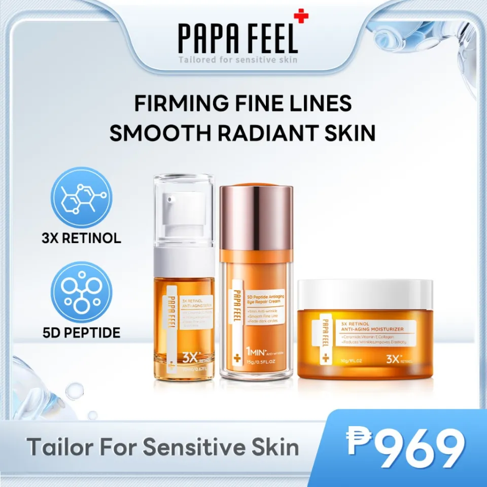 PAPA FEEL 3X Retinol Serum 20ml + 3X Retinol Moisturizer 30g + 5D 
