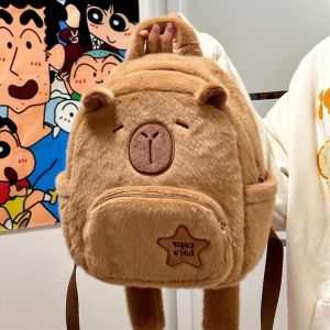 Ba lô Capybara lông mềm cho trẻ em balo 2 trong 1 đựng sách dây đeo bền nhẹ vai dùng đi học dạo phố du lịch quà sinh nhật lý tưởng cho bé gái bé trai