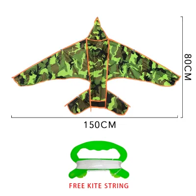 150*80cm Large aircraft kites Camouflage kite Children Outdoor Toy Game Cartoon kite free kite string