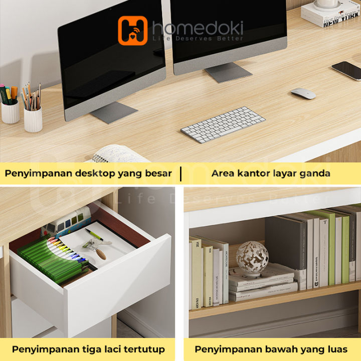 Homedoki%20Meja%20Kantor%20/%20Meja%20Komputer%20/%20Meja%20Kerja%20Minimalis%20/%20120cm%20Meja%20Belajar%20/%20Meja%20Kantor%20Dengan%20Laci%20-%20Image%207