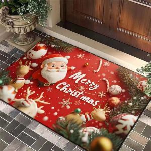 Christmas Door Mat Bathroom Living Room Absorbent Non-slip Carpet Xmas Home Decor 40*60/80*120CM