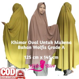 Khimar Syari Jilbab Kerudung Super Jumbo PET 125 x 140 Bundar bisa untuk Mukena 4 XL BULAT