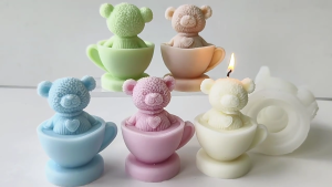 Linh hoạt và nhựa nghệ thuật khuôn silicon Chic Silicone làm khuôn cốc hình gấu trang trí khuôn