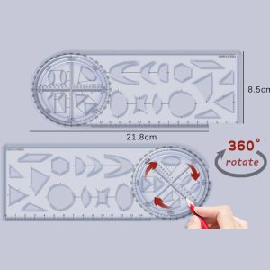 EASYEAH Rotary Gift Creative Stationery School Office Supplies Protractor Learning Measuring Tool Ruler Geometric Drawing