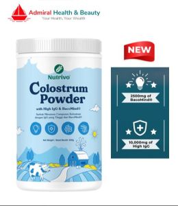 Nutrivo Colostrum Powder (500g) IgG 1000mg and BacoMind 2500mg USA Formula with Probiotics