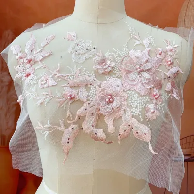 CUTE-FA Colorful Sequined Embroidery Patches 3D Flower DIY Embroidered Floral Patches Fashion Elegant Clothing Applique Dresses