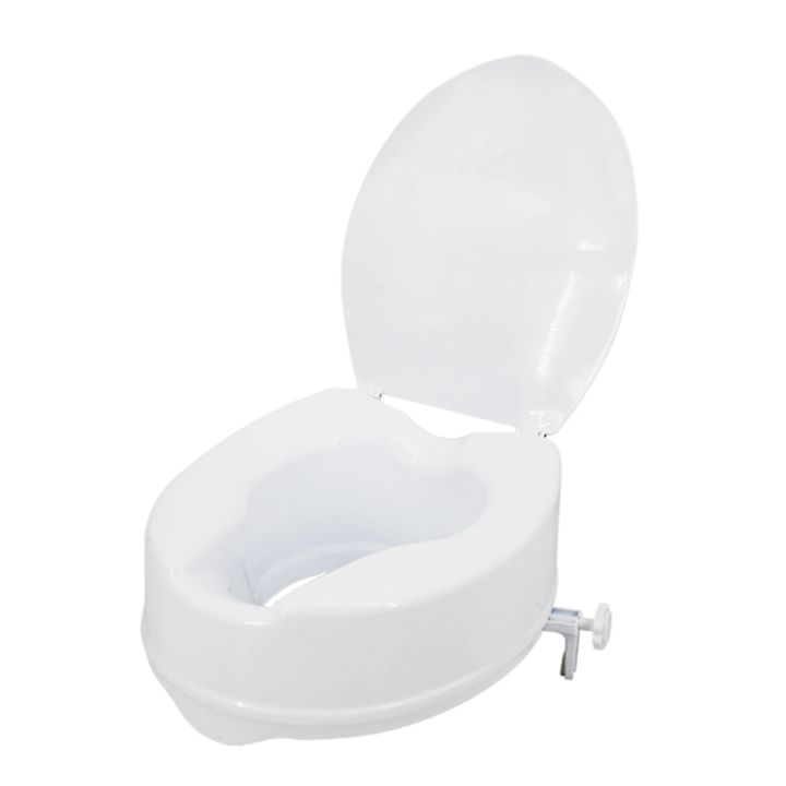 26 Inches Raised Toilet Seat With Lid 300 Lbs Heavy Duty Elevated Toilet Seat With Tightening