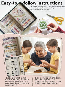 ✨Portable Embroidery Stitch Book + Sewing Tool Kit /Diy Needle Technique Sample Book/Linen Embroidery Stitching Book/needle And Thread Set/sewing Materials And Accessoriesook