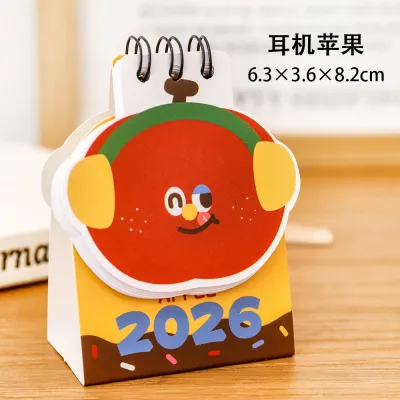 Compact Table Planner Decorative Apple Shape Calendar Colorful Durable Mini Desktop Calendar For Student Study Room Daily Planner Office Desk