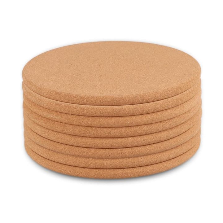 8 Piece Round Cork Pot Coasters Brown Cork Coasters for Pots,Casserole ...