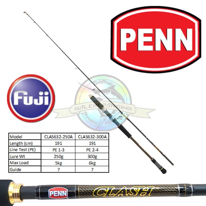 Joran Pancing Jigging Penn Clash 632 PE 1-3 PE 2-4 Fuji