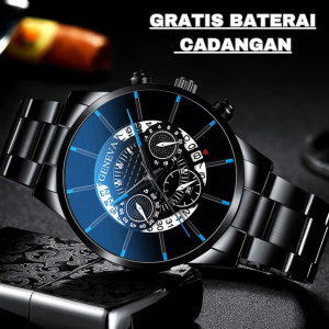 Kingvirus..Jam Tangan Pria Strap Rantai Stainlies Tahan Karat Terbaru 2025 Gratis Baterai Cadangan Tampilan Analog Gerakan Quartz Fitur Tanggal Aktif  Cermin Tebal Tahan Goresan Termurah [ KING VIRUS ] COD Amanah