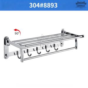 [SG Seller]304 Stainless Steel Bathroom Towel Rack - Wall Mounted with Towel Bar Rustproof for Ho Project & Home Use