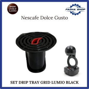 Set Drip Tray Grid Mesin Lumio - Black/Tatakan Gelas Mesin Kopi Nescafe Dolce Gusto Krups Original Accesories