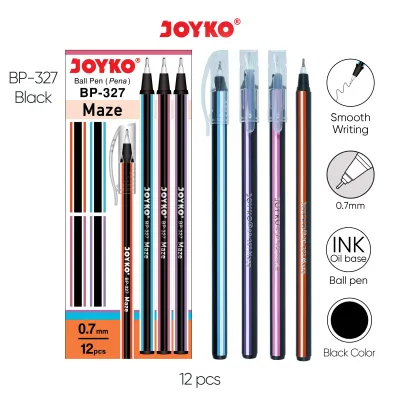 JOYKO Ball Pen Pulpen Pena BP-327 Maze 0.7 mm 1 Box 12 Pcs