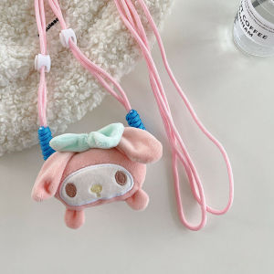 【akula store】Korean Cartoon Back Clip Rope Strap Sanrio Kuromi Phone Crossbody Necklace Messenger Lanyard i-phone 14 13 Max Samsung Xiaomi Realme