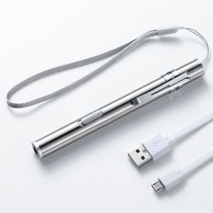 FUJIN แสงสีเหลือง/สีขาว ไฟปากกา เหล็กไร้สนิม แบบพกพาได้ ไฟฉายกระเป๋าพยาบาล พกพาสะดวกดี พร้อมคลิปเหล็ก ไฟฉาย LED ขนาดเล็ก Nurse