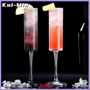 Kui-Min แก้วแชมเปญ6ออนซ์ถ้วยค็อกเทลแก้วแชมเปญสีแดงแก้วไวน์พลาสติกถ้วยเกลียวสูงถอดออกได้ถ้วยเครื่องดื่ม