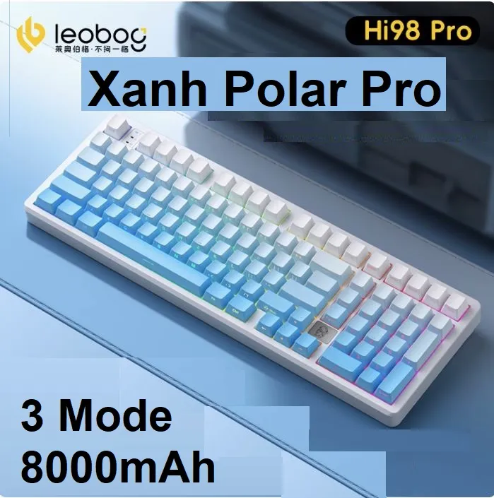 Bàn phím cơ nhôm full size LEOBOG Hi98 Pro, Mạch Xuôi, RGB, Plate FR4, hotswap 5 pin, 98% | BigBuy360 - bigbuy360.vn Bàn phím cơ nhôm full size LEOBOG Hi98 Pro, Mạch Xuôi, RGB, Plate FR4, hotswap 5 pin, 98% | BigBuy360 - bigbuy360.vn