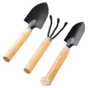 MAGIC Creative Household Bonsai Tools Wooden Handle Gardening Tools Multifunctional Small Rake Garden Shovel Shovel Spade