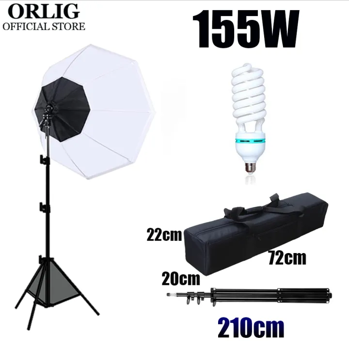 70cm 45/155W Studio Lighting Softbox Kit Photography Light Lamp Bulb Mentol Umbrella Tripod Shooting SoftBox Live