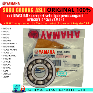 Bearing 6301 Original YAMAHA Laher roda rasio Mio Sporty Smile Soul karbu Fino karbu Mio J GT Soul GT Fino Fi Xride Nouvo Mio M3 Z S Nmax N-max Lexi Aerox Xeon YGP