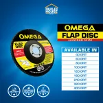 OMEGA Flap Sanding Disc - For Metal and Wood - 4" - 105mm x 5/8" - Grit #40 | #60 | #80 | #100 | #120 | #180 | #240 | #320 | #400 | #600