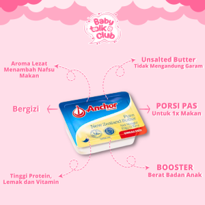 Anchor Unsalted Salted Butter UB 7GR Mentega Bayi Mpasi Halal Kemasan Seal Dan Vacuum