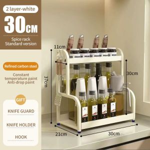 304 Stainless 3-Tier Spice Rack Stainless Steel Kitchen Condiment Rack Seasoning Storage Organizer