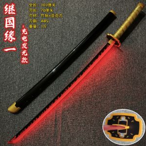 Anime Demon Slayer Bamboo Sword 104CM Rechargeable Glow Sword Cos Toys for boys holiday gifts