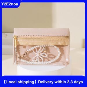 【Local shipping】 Portable Velvet Jewelry Box Earrings Necklace Ring Bracelet Trinkets Accessory Zipper Pouch Travel Water-proof Dustproof Bag